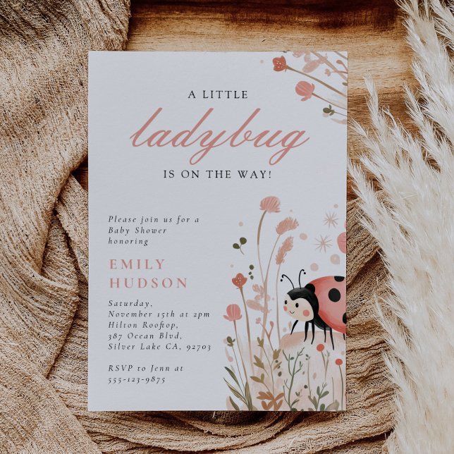 Invitation Une Petite coccinelle Sur Le Chemin Du Baby shower (Créateur téléchargé)