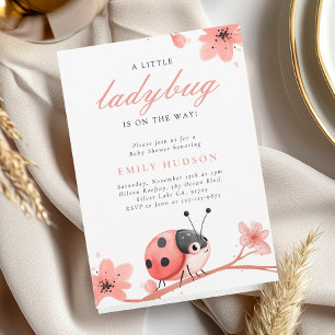 Invitation Une Petite coccinelle Sur Le Chemin Du Baby shower