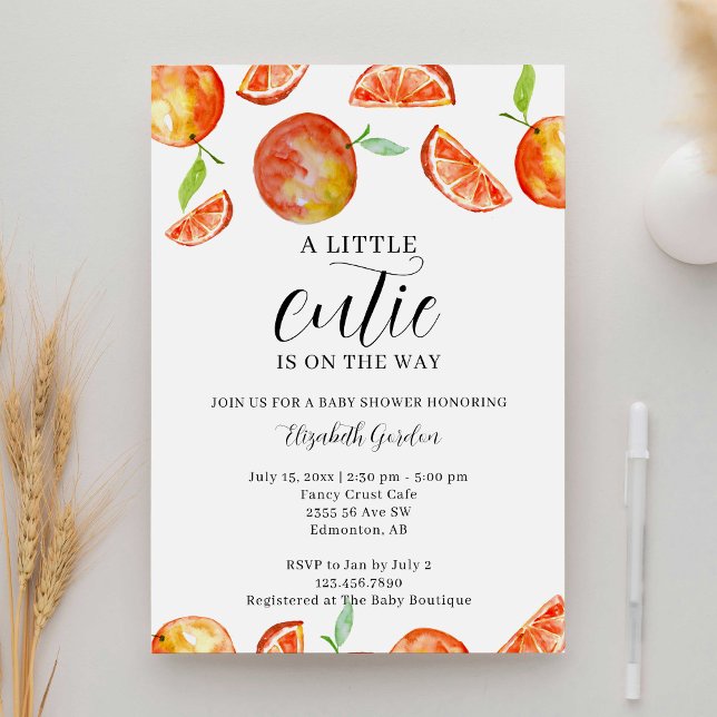 Invitation Une petite coutume sur le chemin Baby shower aquar (Créateur téléchargé)