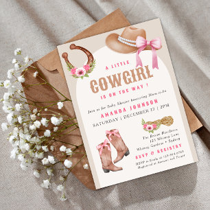 Invitation Une petite Cowgirl arc Rodeo Baby Shower Far West