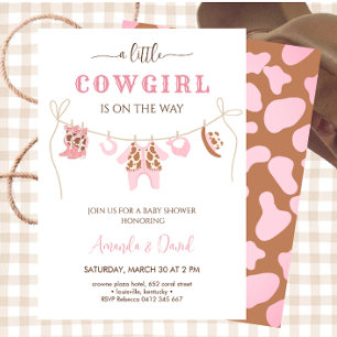 Invitation Une petite Cowgirl arrive Fête Prénatale Bébé