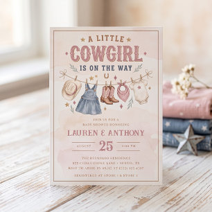 Invitation Une Petite Cowgirl Est En Route Fille Baby Shower