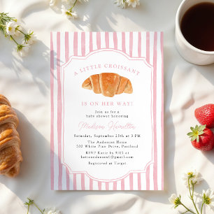 Invitation Une petite croissant est en route Fête de bébé ros