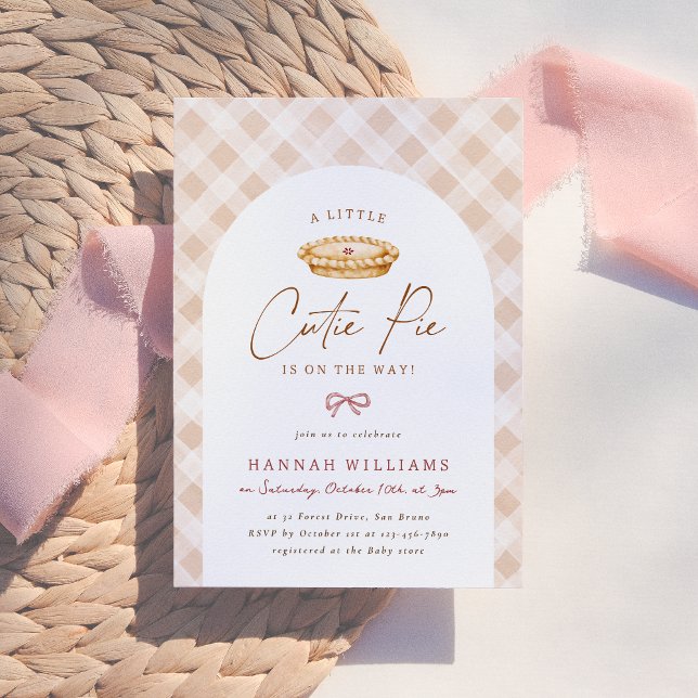 Invitation Une Petite Cutie Pie Thanksgiving Baby shower Auto (Créateur téléchargé)