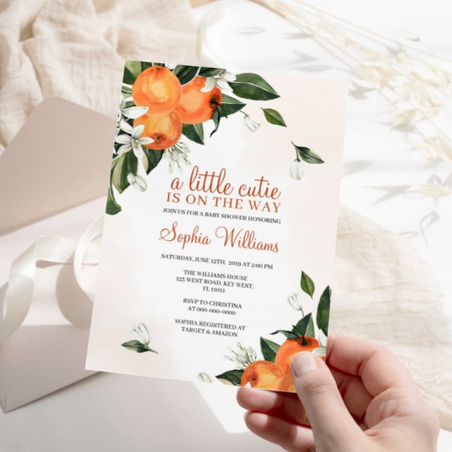 Invitation Une Petite Cutie Se Trouve En Chemin Baby shower (Créateur téléchargé)