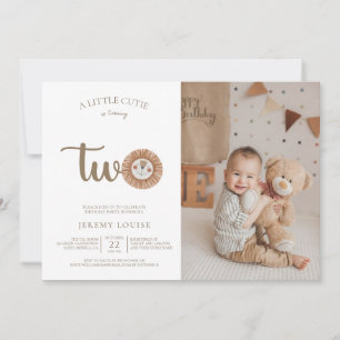 Invitation Une Petite Cutie Tourne Deux Boho Anniversaire