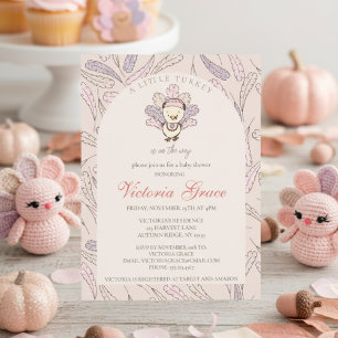 Invitation Une petite dinde est en route Baby Shower d'automn