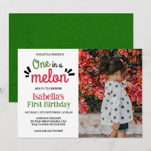 Invitation Une petite douceur melon pour son 1er anniversaire