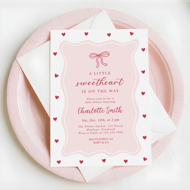 Invitation Une petite douceur Saint-Valentin Baby Shower (Créateur téléchargé)