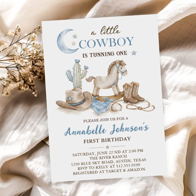 Invitation Une petite douche de bébé cow-boy (Créateur téléchargé)
