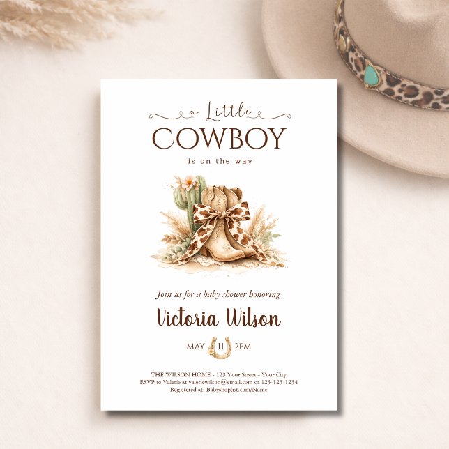 Invitation Une petite douche de bébé Cowboy Wild West  (Créateur téléchargé)