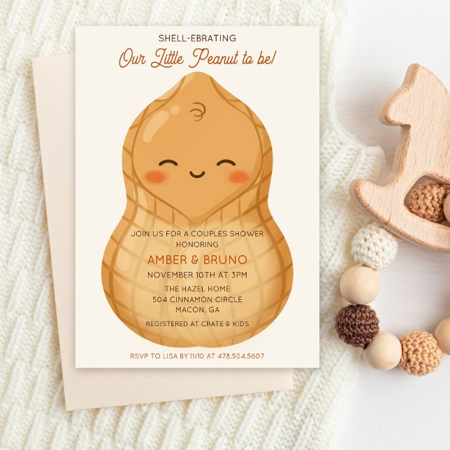 Invitation Une petite douche de couples arachide Baby Shower (Créateur téléchargé)