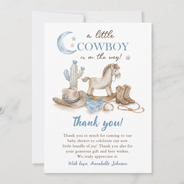 Invitation Une petite douche pour bébé cow-boy (Devant)