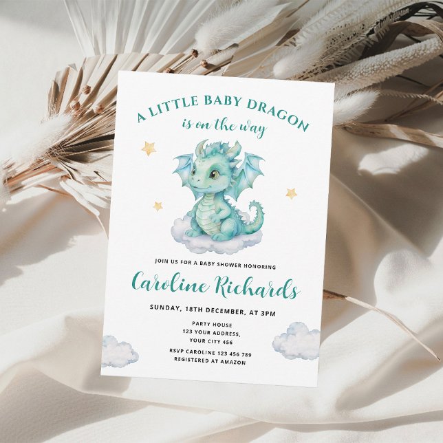 Invitation Une petite dragonne arrive Baby Shower (Créateur téléchargé)