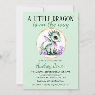 Invitation Une petite dragonne est en route Baby Shower
