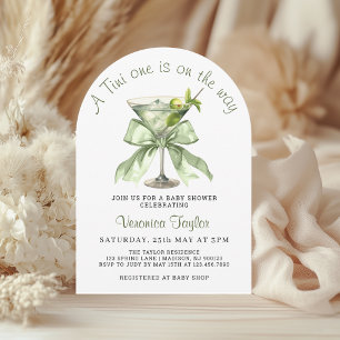 Invitation Une petite est en route Martini Baby Shower
