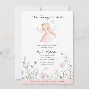 Invitation Une petite fée est sur le chemin Blush Pink
