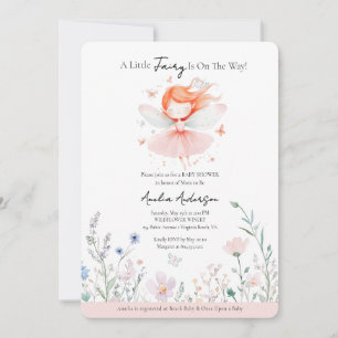 Invitation Une petite fée est sur le chemin Blush Pink