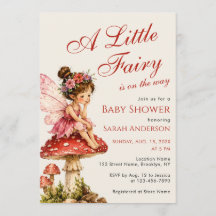 Une petite fée sur un champignon Baby Shower pour