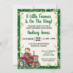 Invitation Une petite ferme arrive Baby Shower