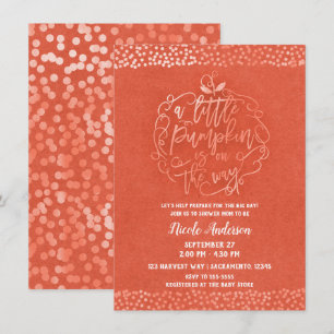 Invitation Une petite fête bébé automnale rustique orange Cit