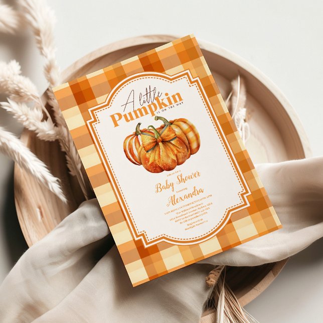 Invitation Une petite fête de bébé automne citrouille (Créateur téléchargé)