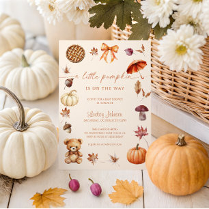 Invitation Une petite fête de bébé automne citrouille terraco