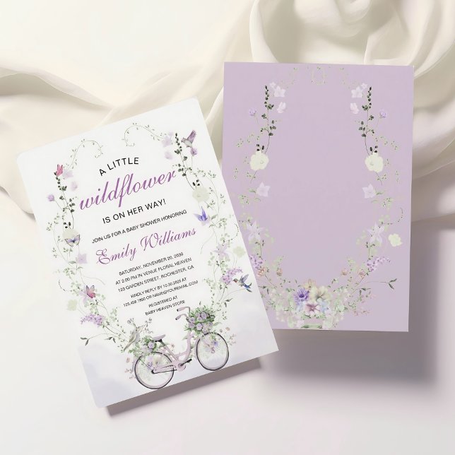 Invitation Une petite fête de bébé Floraison Sauvage de Print (Créateur téléchargé)