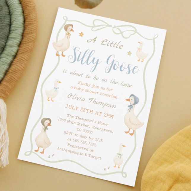 Invitation Une petite fête de bébé Oie Folle (Créateur téléchargé)