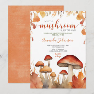 Invitation Une petite fête de champignon floral automnal Baby