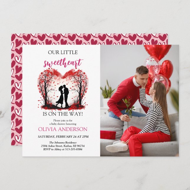 Invitation Une petite fête de la Saint-Valentin pour amoureux (Devant / Derrière)