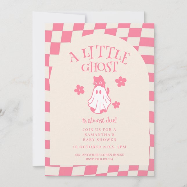 Invitation Une petite fête rétro Halloween pour bébé  (Devant)