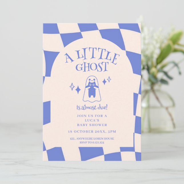 Invitation Une petite fête rétro Halloween pour bébé  (Debout devant)
