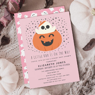 Invitation Une petite fille Baby shower d'Halloween