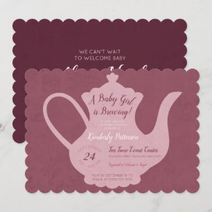 Invitation Une petite fille brasse le Baby shower de Tea Part