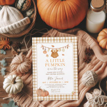 Une petite fille citrouille Baby Shower Automne