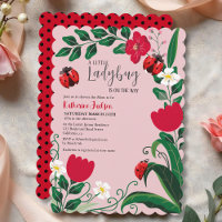 Une petite fille coccinelle baby shower rouge