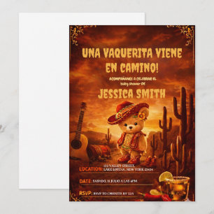 Invitation Une petite fille cowgirl baby shower mexicaine esp