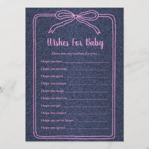Invitation Une petite fille en jean bébé Baby Shower