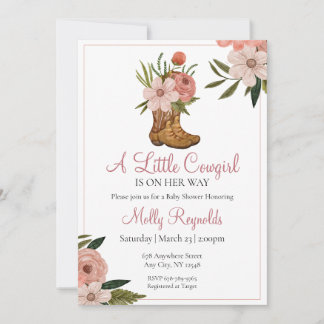 Invitation Une petite fille est en chemin Baby shower Invitat