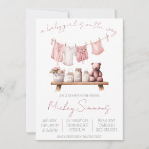Invitation Une petite fille est en route ! Baby shower