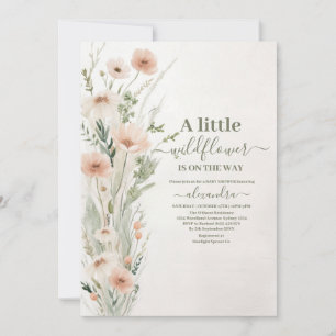 Invitation Une petite fille fleur sauvage Baby Shower