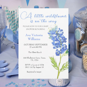 Invitation Une Petite Fille Fleur sauvage Baby shower Fleur B