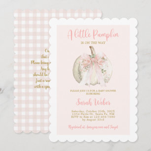 Invitation Une petite fille pour une baby shower automne en v