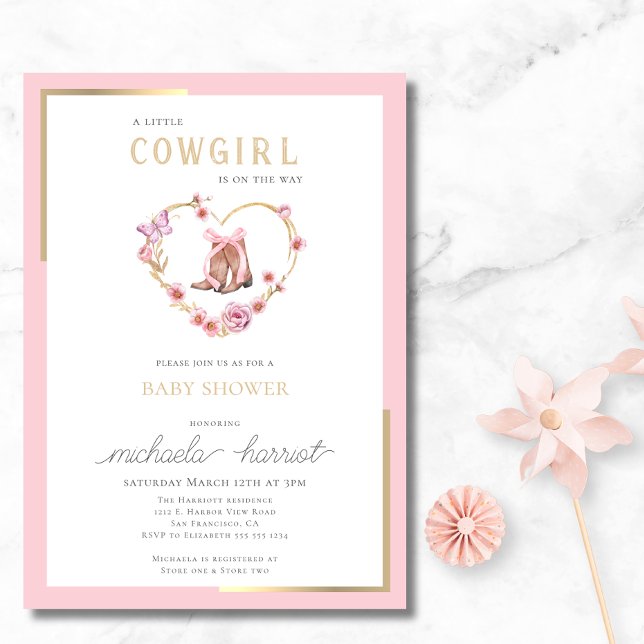 Invitation Une petite fille se trouve sur le Baby shower Way (Créateur téléchargé)