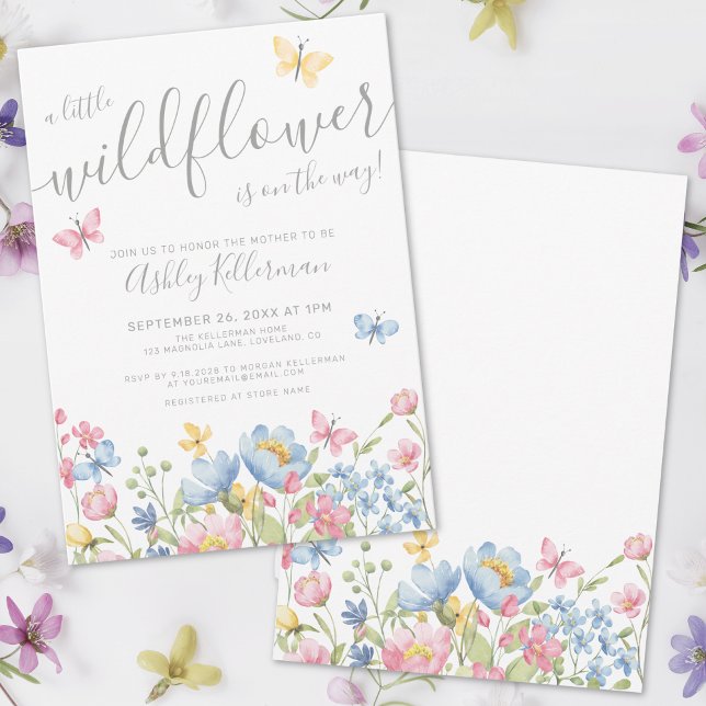 Invitation Une petite fille Wildflower (A Little Wildflower Baby Shower Invitation)