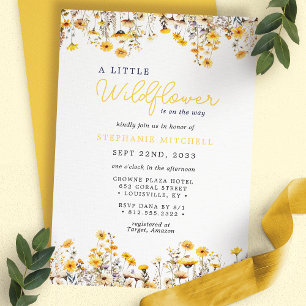 Invitation Une petite fleur sauvage est en route Baby Shower 