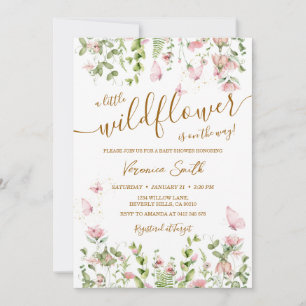 Invitation Une petite fleur sauvage est en route Baby Shower