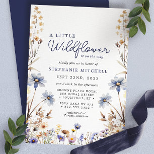 Invitation Une petite fleur sauvage est en route Fête prénata