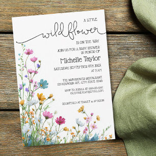 Invitation Une petite fleur sauvage est en route Genre Neutre